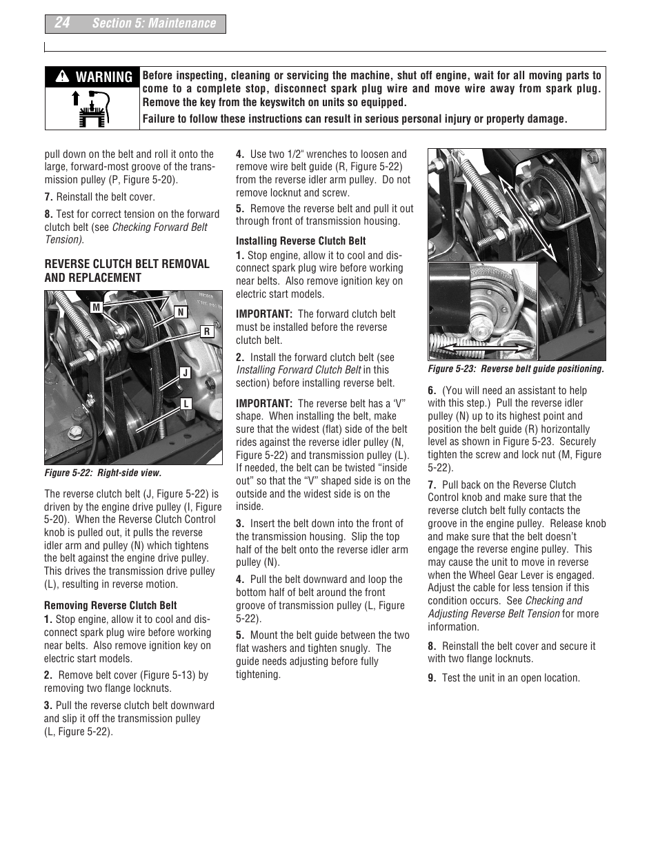 Warning | Troy-Bilt 664D-Pony User Manual | Page 24 / 40