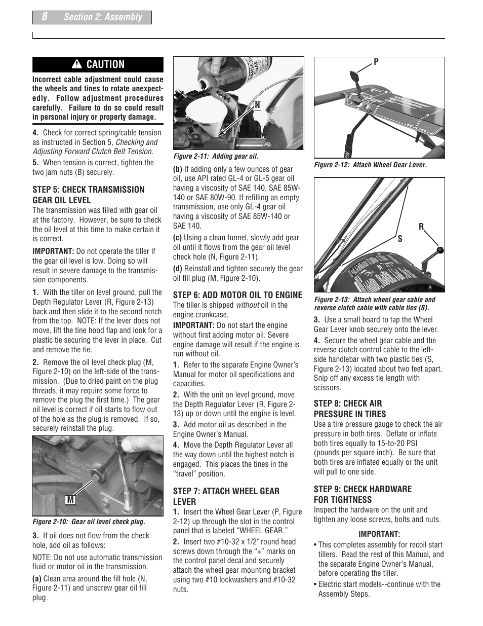 Caution | Troy-Bilt 664D-Pony User Manual | Page 8 / 40