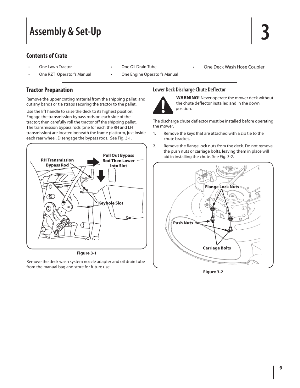 Assembly & set-up, Contents of crate, Tractor preparation | Troy-Bilt RZT SERIES ZT42 User Manual | Page 9 / 76