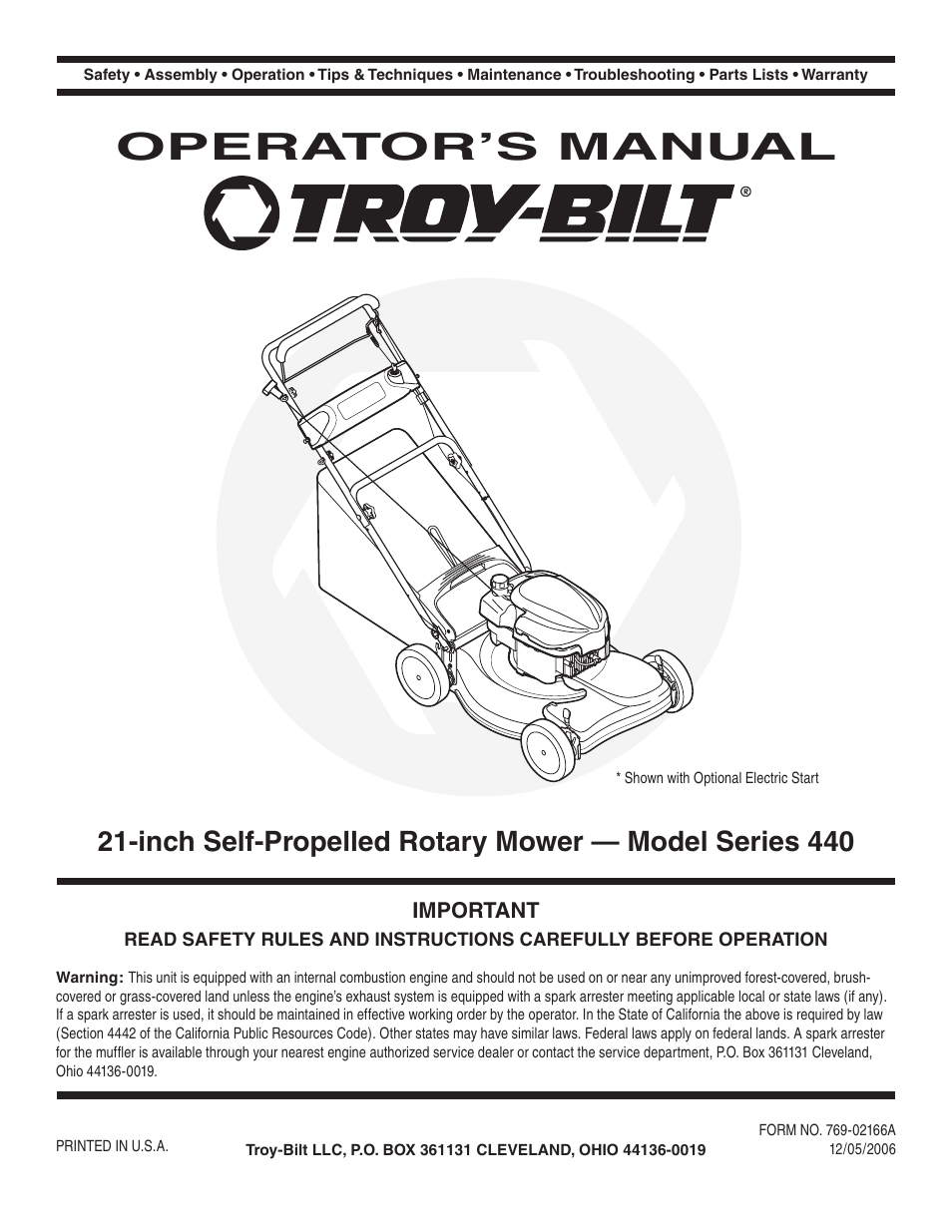 Troy-Bilt 440 User Manual | 18 pages