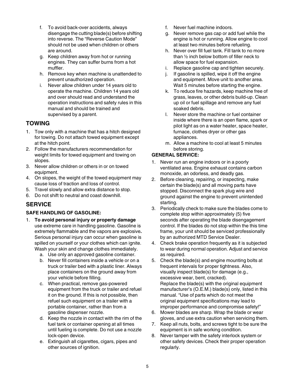 Troy-Bilt Automatic Lawn Tractor User Manual | Page 5 / 27