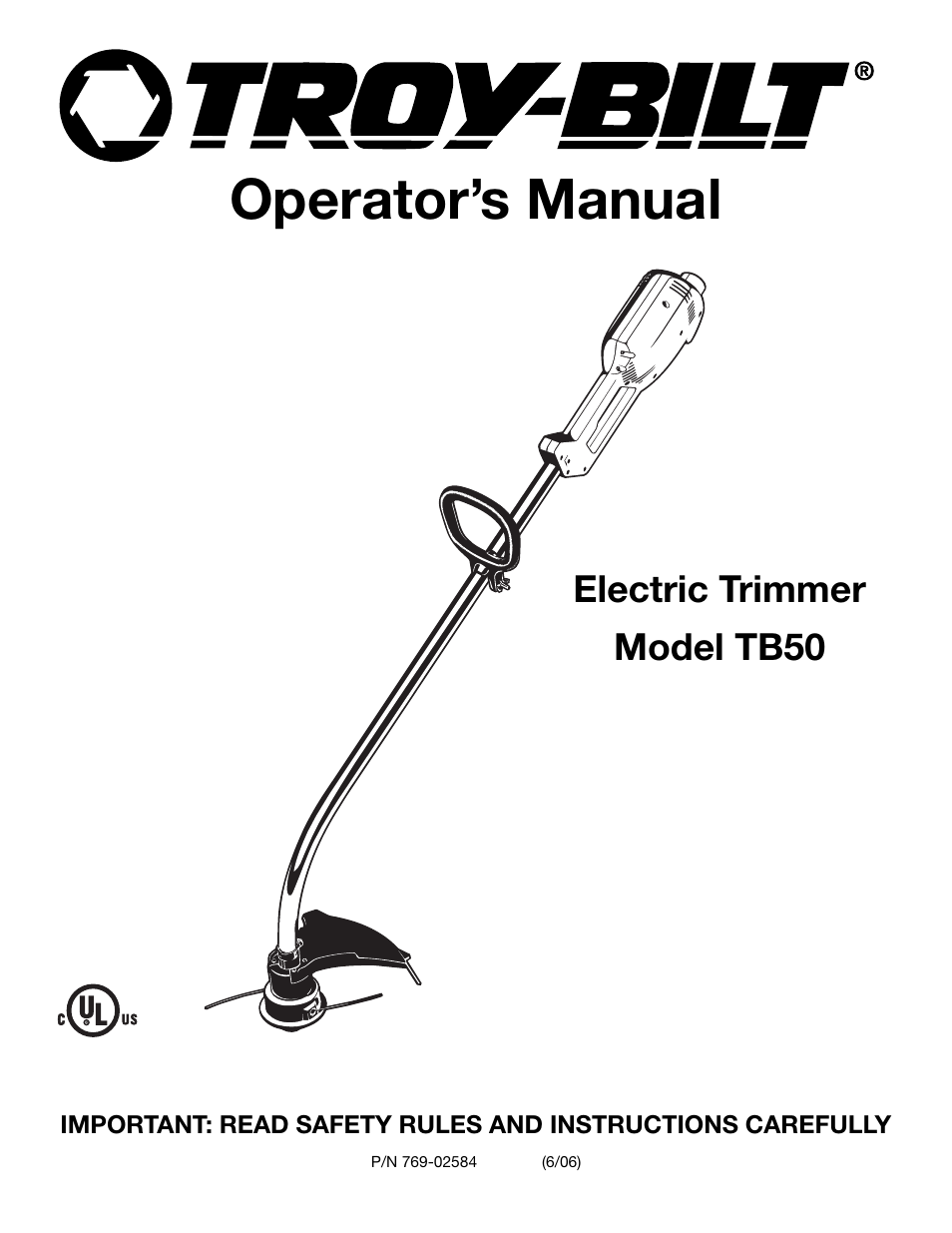 Troy-Bilt TB50 User Manual | 48 pages