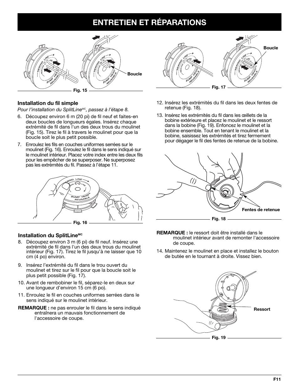 Entretien et réparations | Troy-Bilt TB50 User Manual | Page 25 / 48
