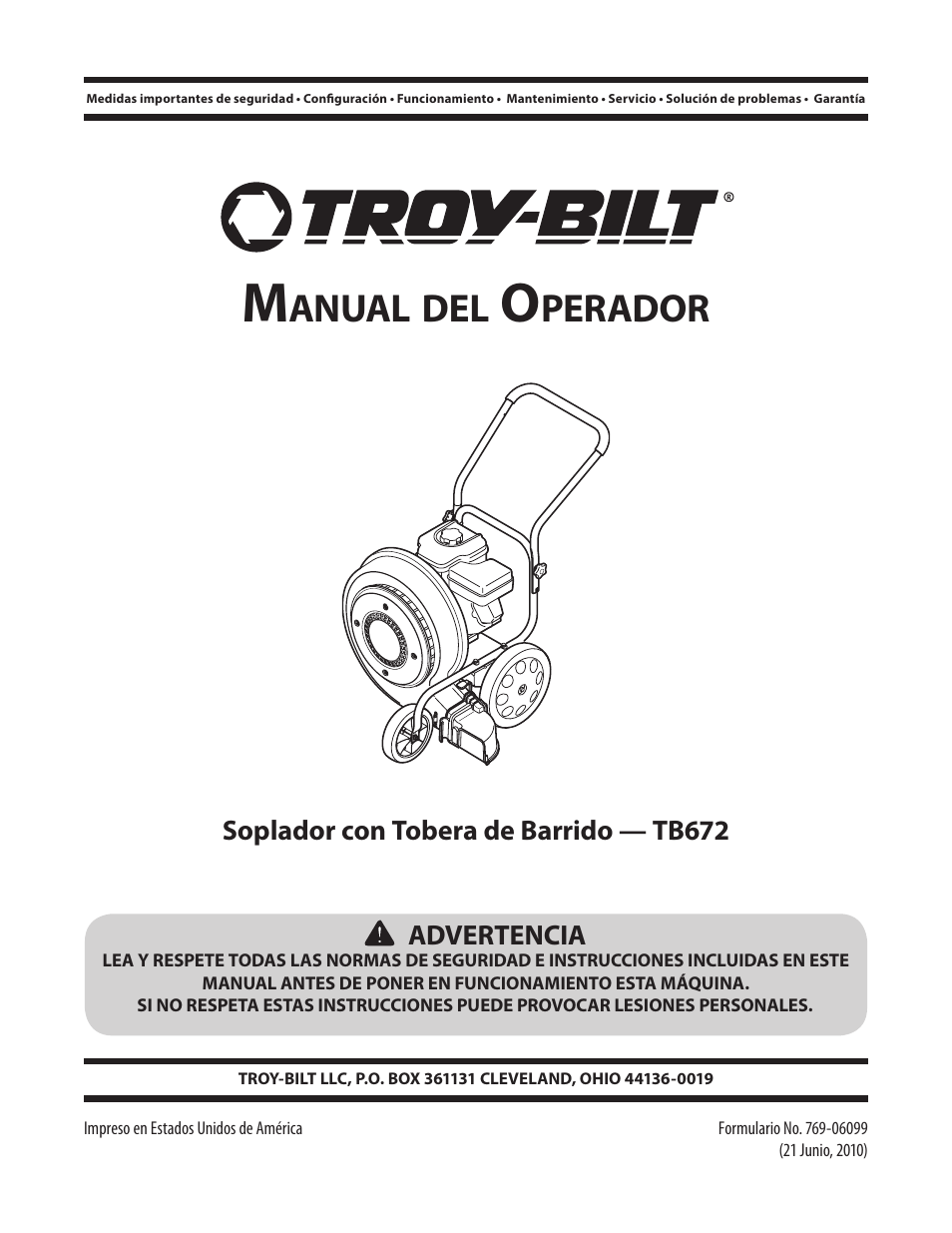 Anual, Perador | Troy-Bilt TB672 User Manual | Page 13 / 24