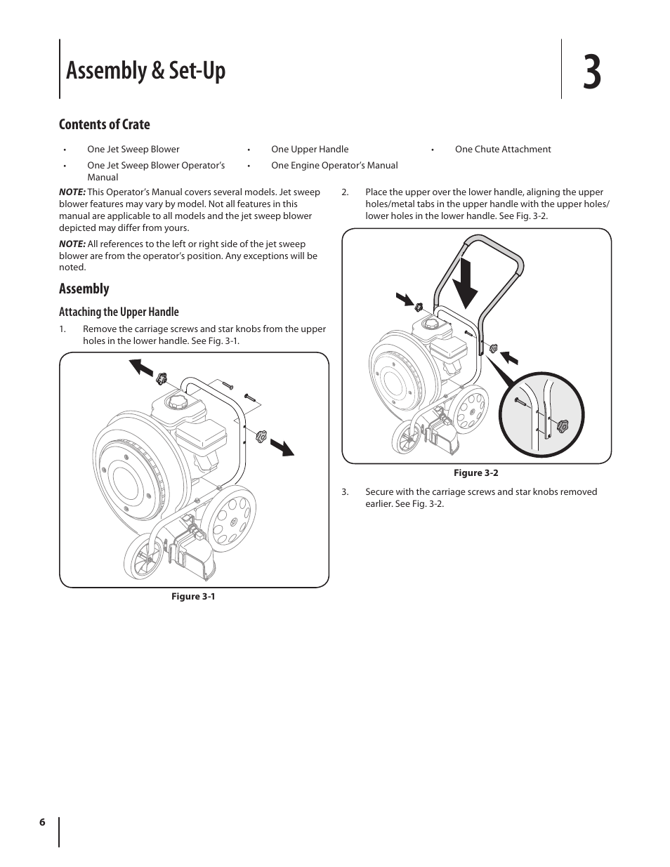 Assembly & set-up, Assembly, Contents of crate | Troy-Bilt TB672 User Manual | Page 6 / 24