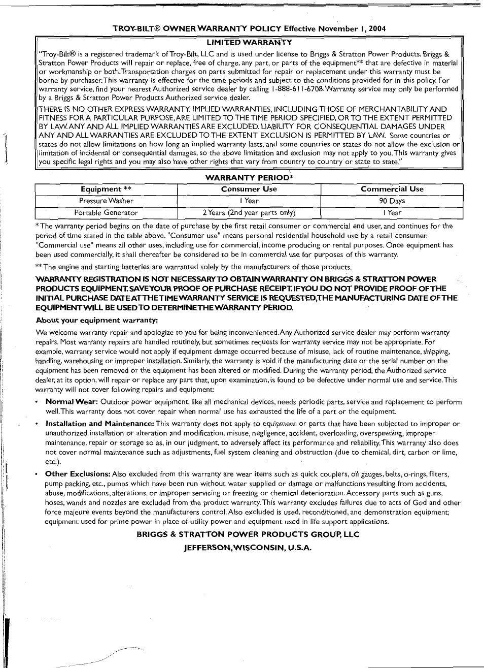 Troy-Bilt 01919-1 User Manual | Page 15 / 34