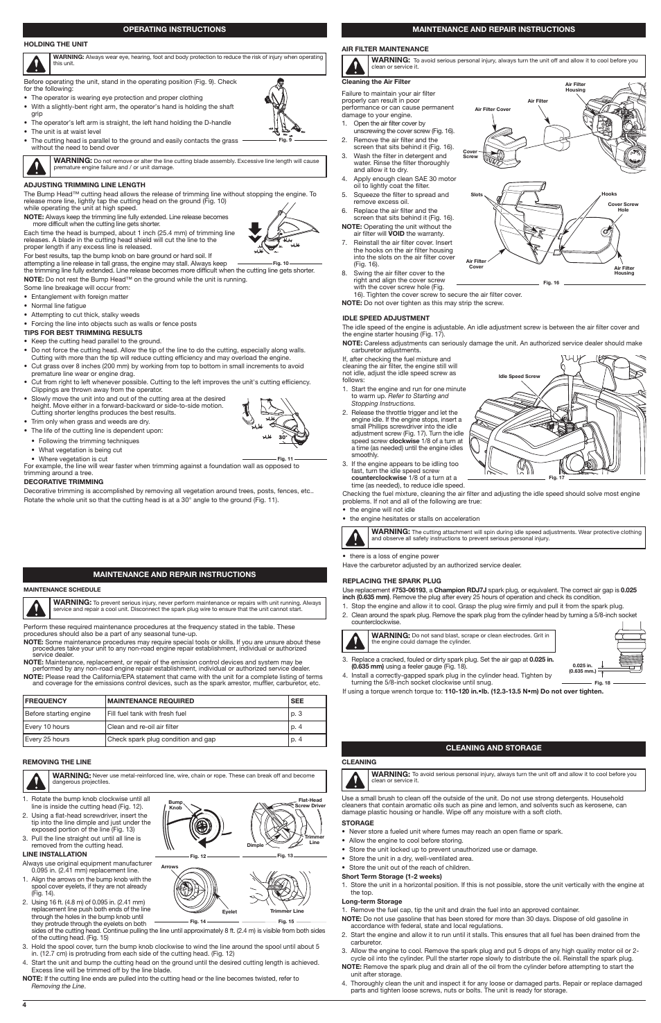 Troy-Bilt 2-Cycle Trimmer TB2040 XP User Manual | Page 4 / 16