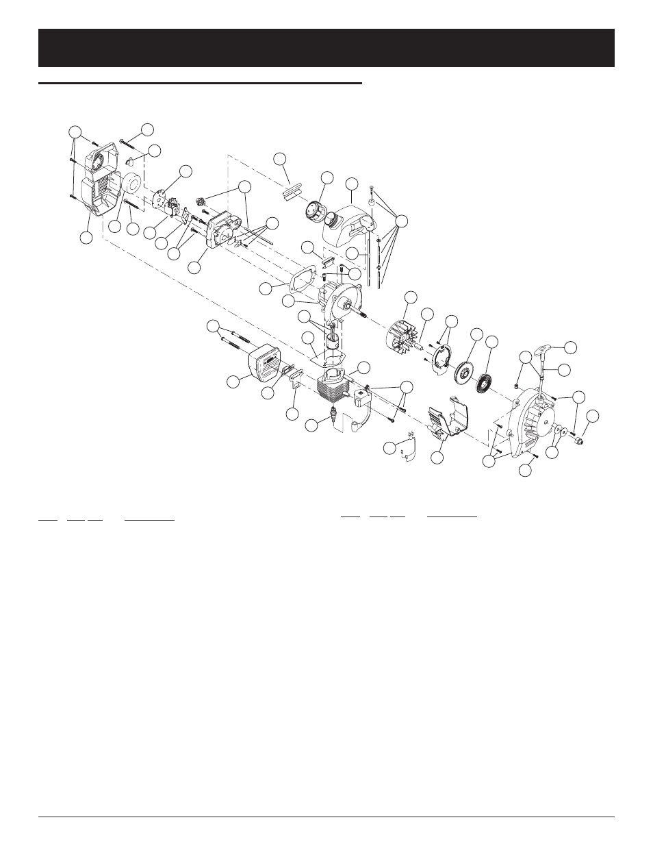 Parts list | Troy-Bilt TB320BV User Manual | Page 70 / 72