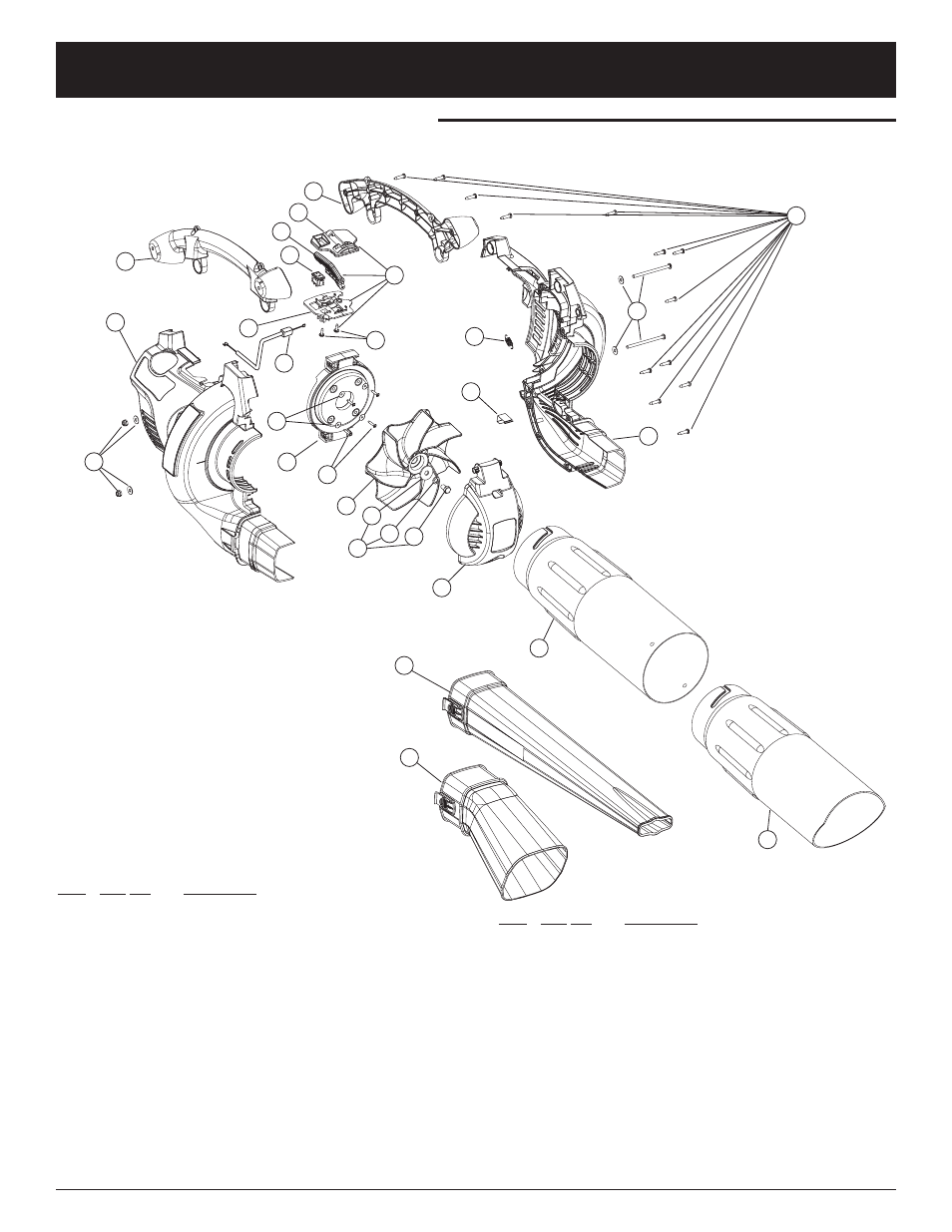 Parts list | Troy-Bilt TB320BV User Manual | Page 71 / 72