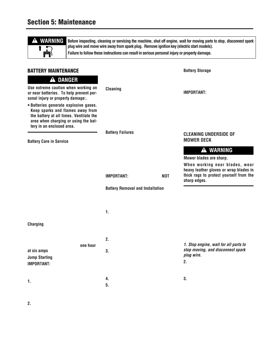 Warning, Danger | Troy-Bilt 753B User Manual | Page 26 / 32