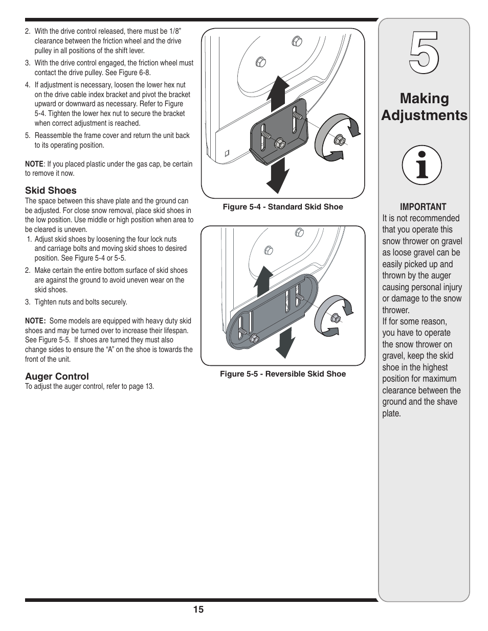 Making adjustments | Troy-Bilt 31AE6GKF500 User Manual | Page 15 / 56