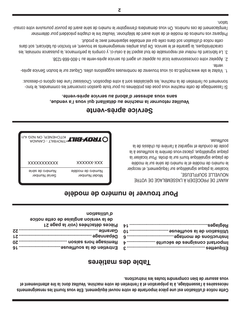 Troy-Bilt 31AE6GKF500 User Manual | Page 55 / 56