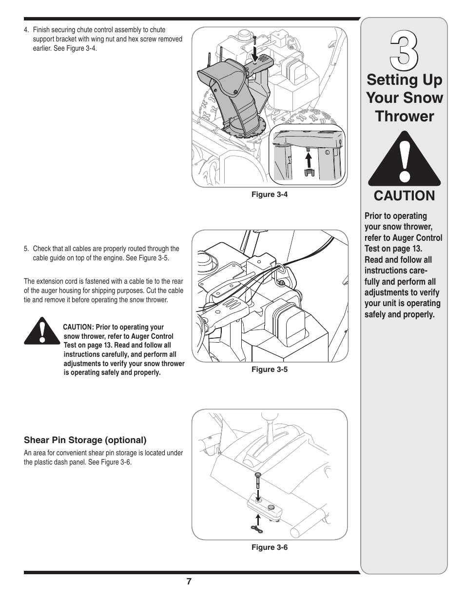 Setting up your snow thrower, Caution | Troy-Bilt 31AE6GKF500 User Manual | Page 7 / 56