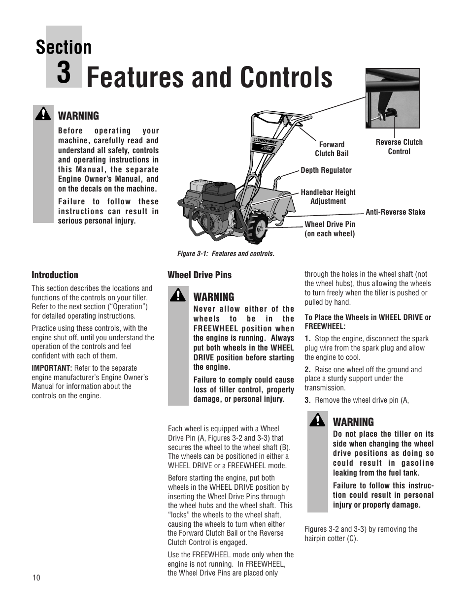 Features and controls | Troy-Bilt 645A-Bronco User Manual | Page 10 / 36