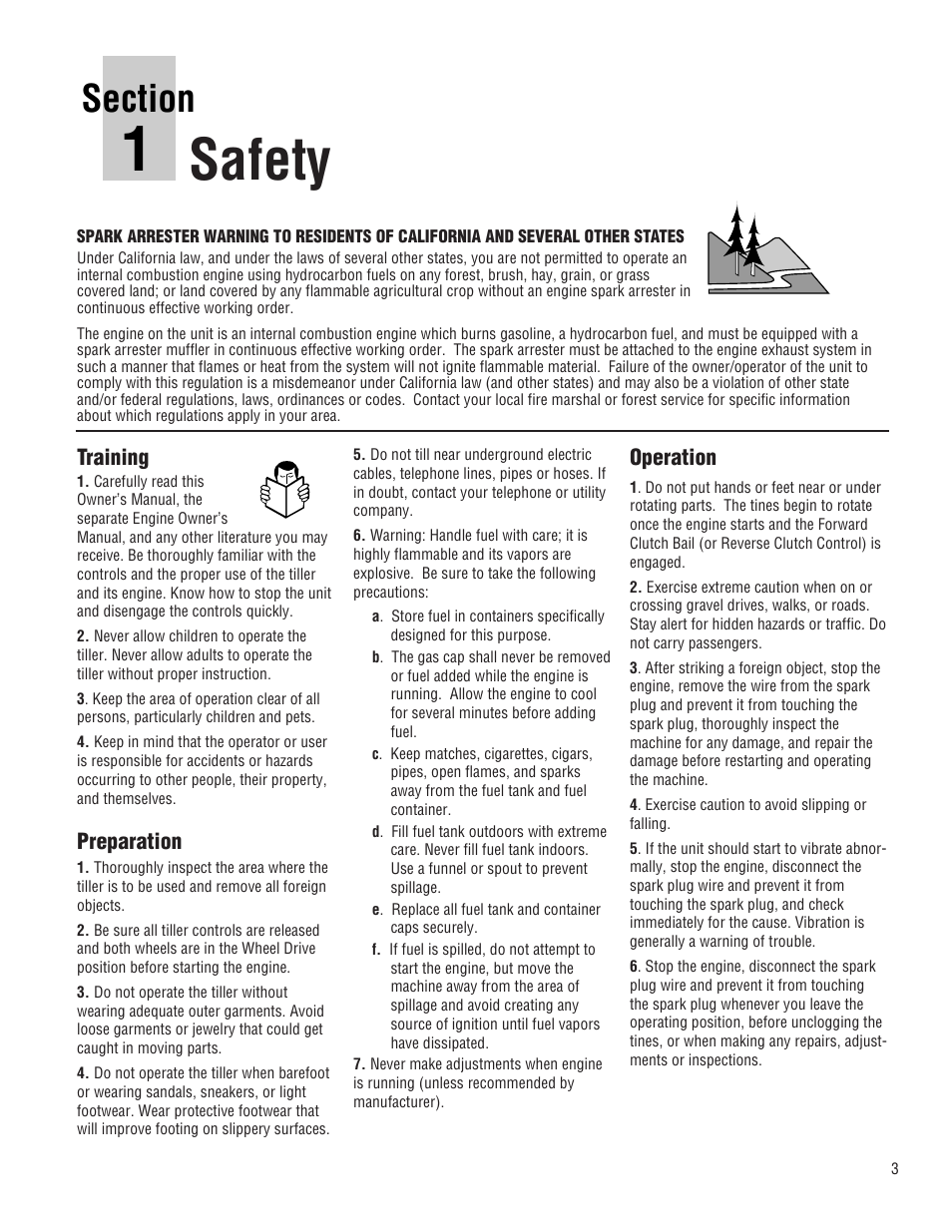 Safety | Troy-Bilt 645A-Bronco User Manual | Page 3 / 36
