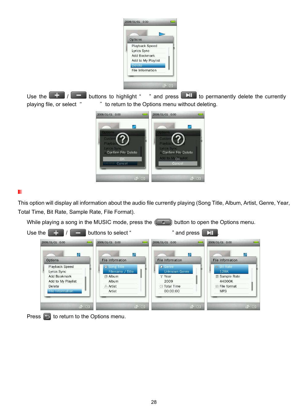 File information | Transcend Information Transcend MP860 User Manual | Page 28 / 79