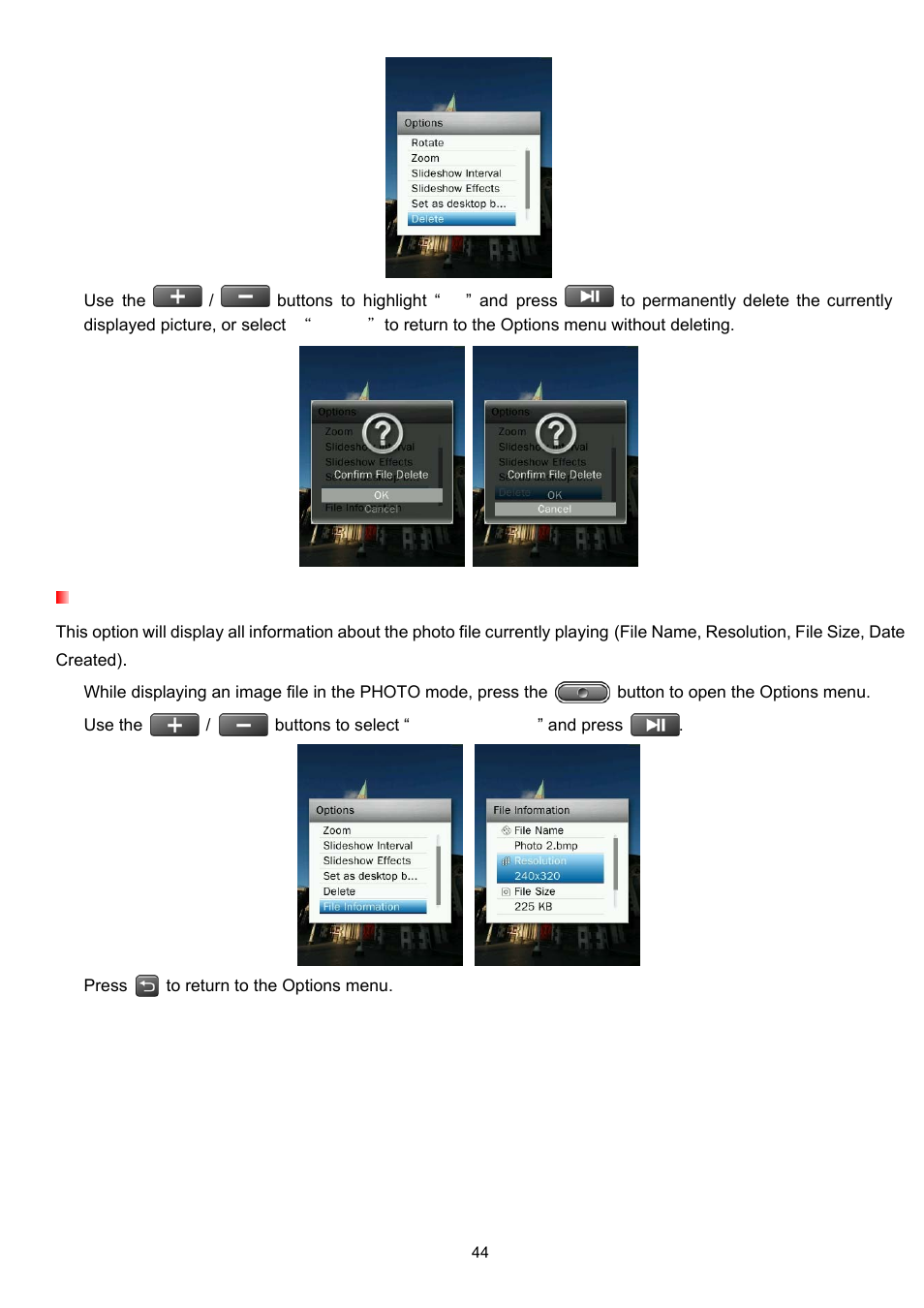 File information | Transcend Information Transcend MP860 User Manual | Page 44 / 79