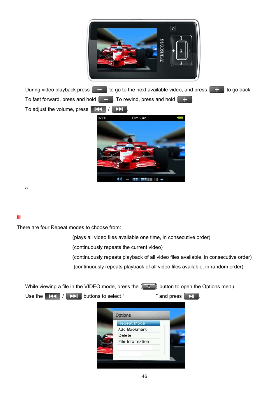 Repeat mode | Transcend Information Transcend MP860 User Manual | Page 46 / 79