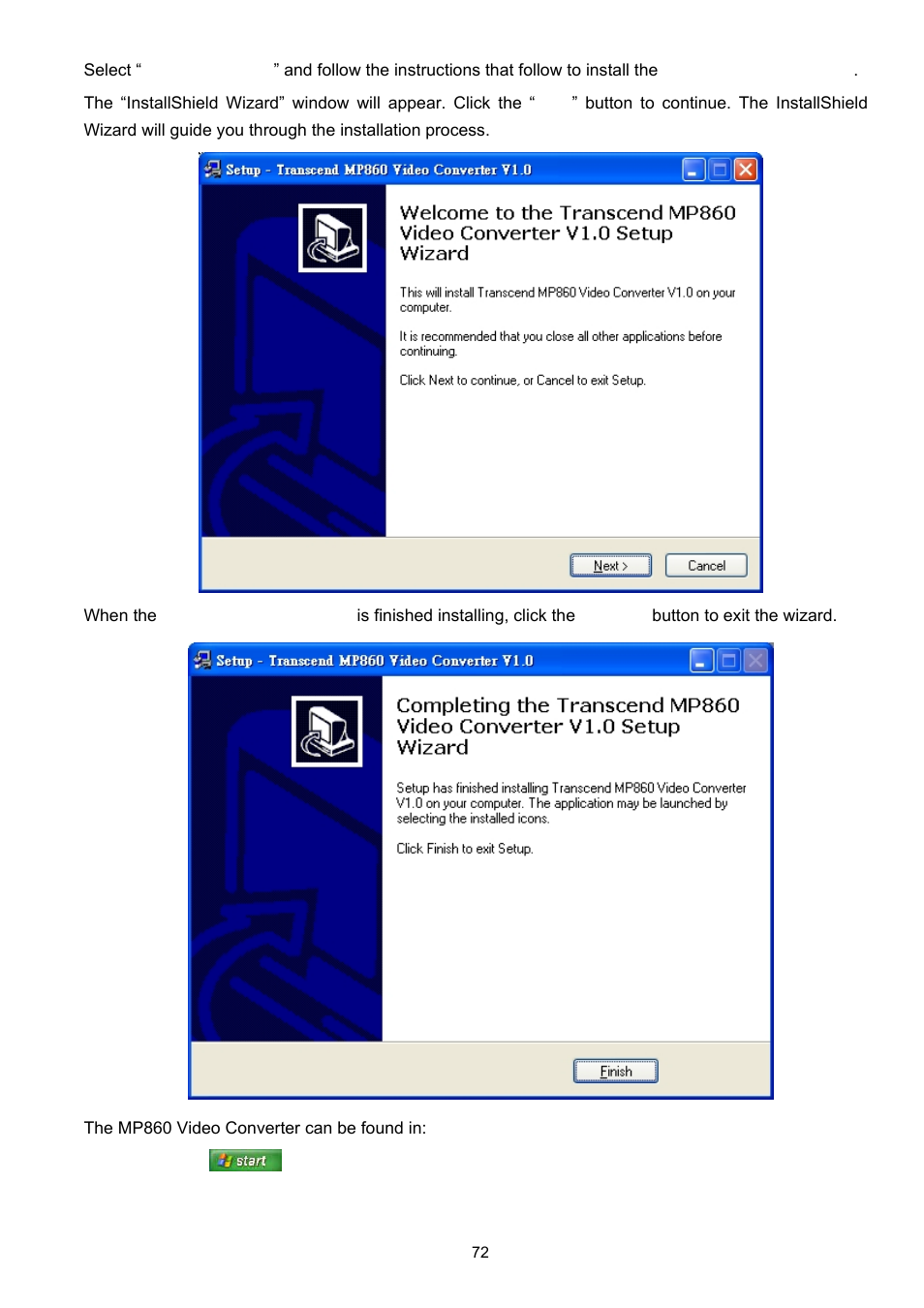 Transcend Information Transcend MP860 User Manual | Page 72 / 79