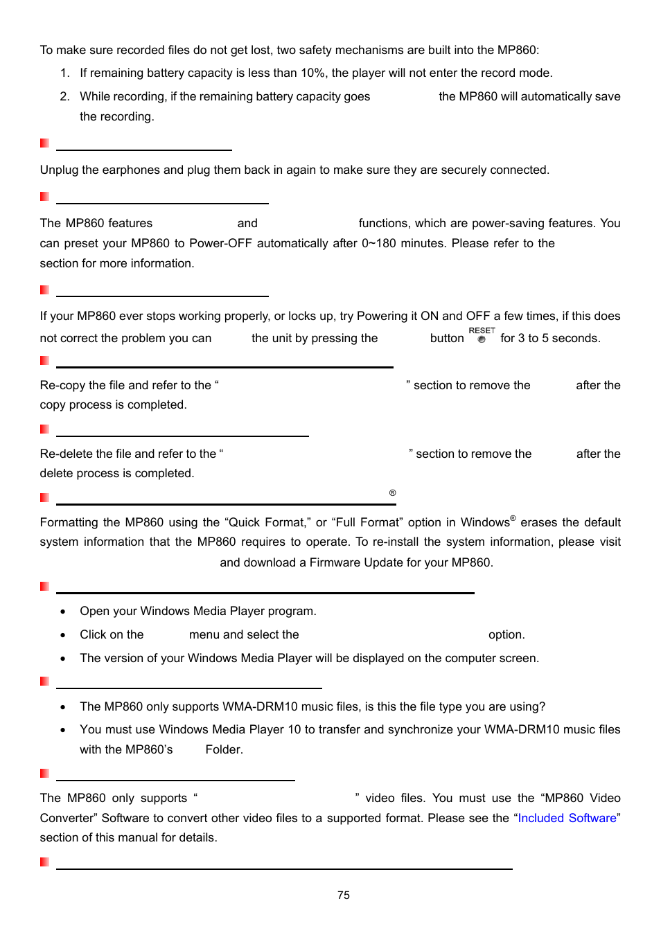 Transcend Information Transcend MP860 User Manual | Page 75 / 79