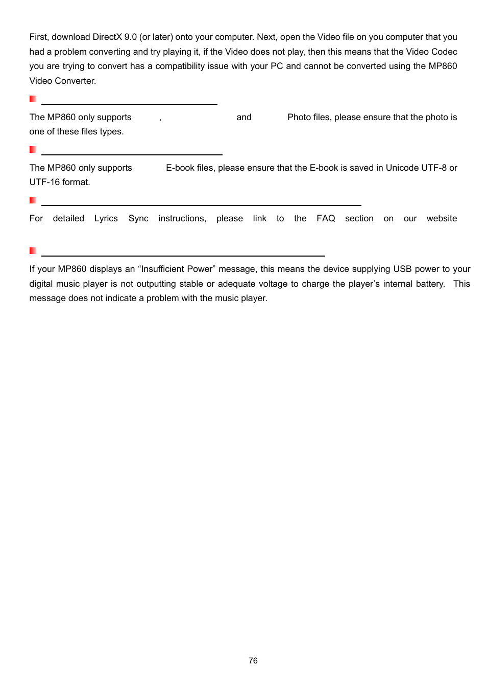 Transcend Information Transcend MP860 User Manual | Page 76 / 79