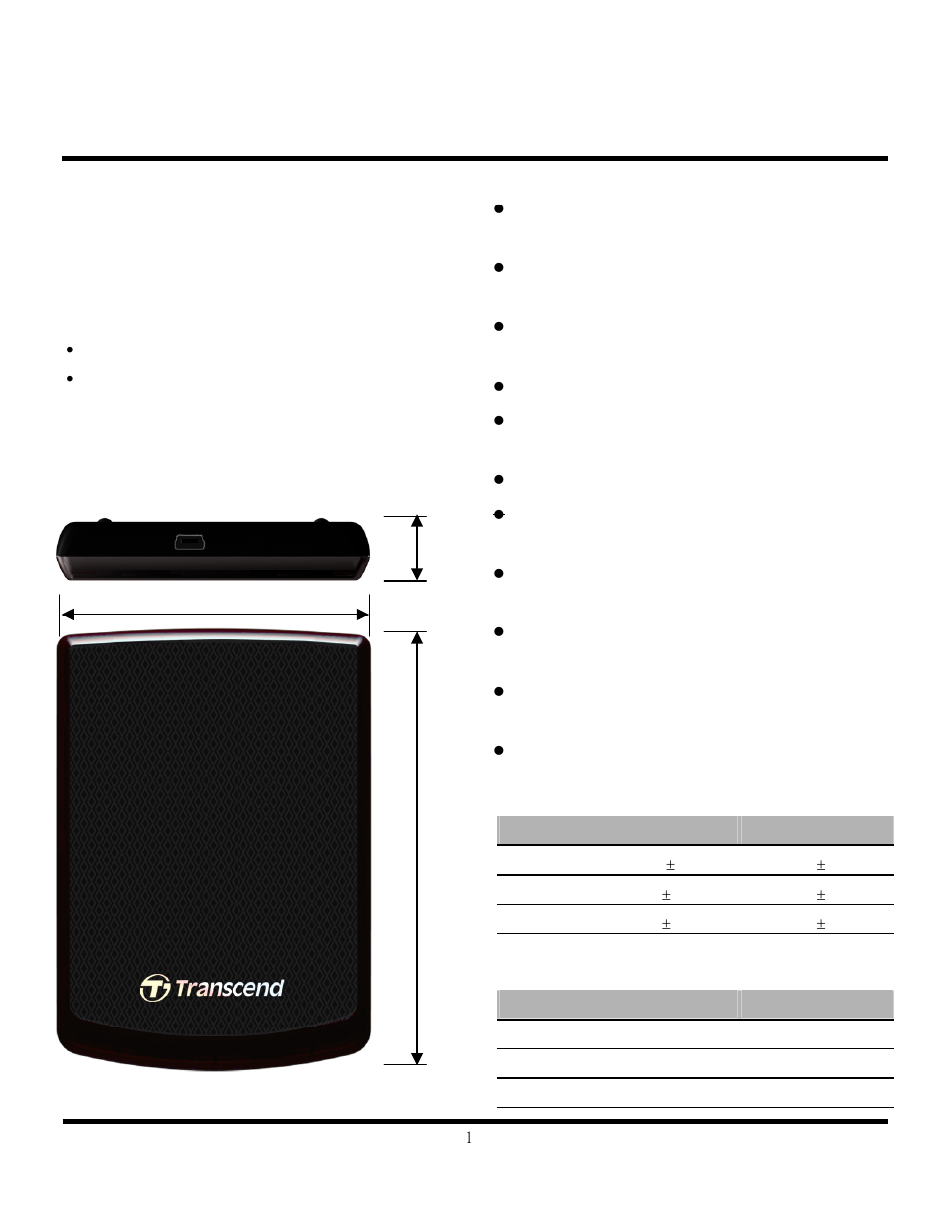 Transcend Information StoreJet TS500GSJ25F User Manual | 2 pages