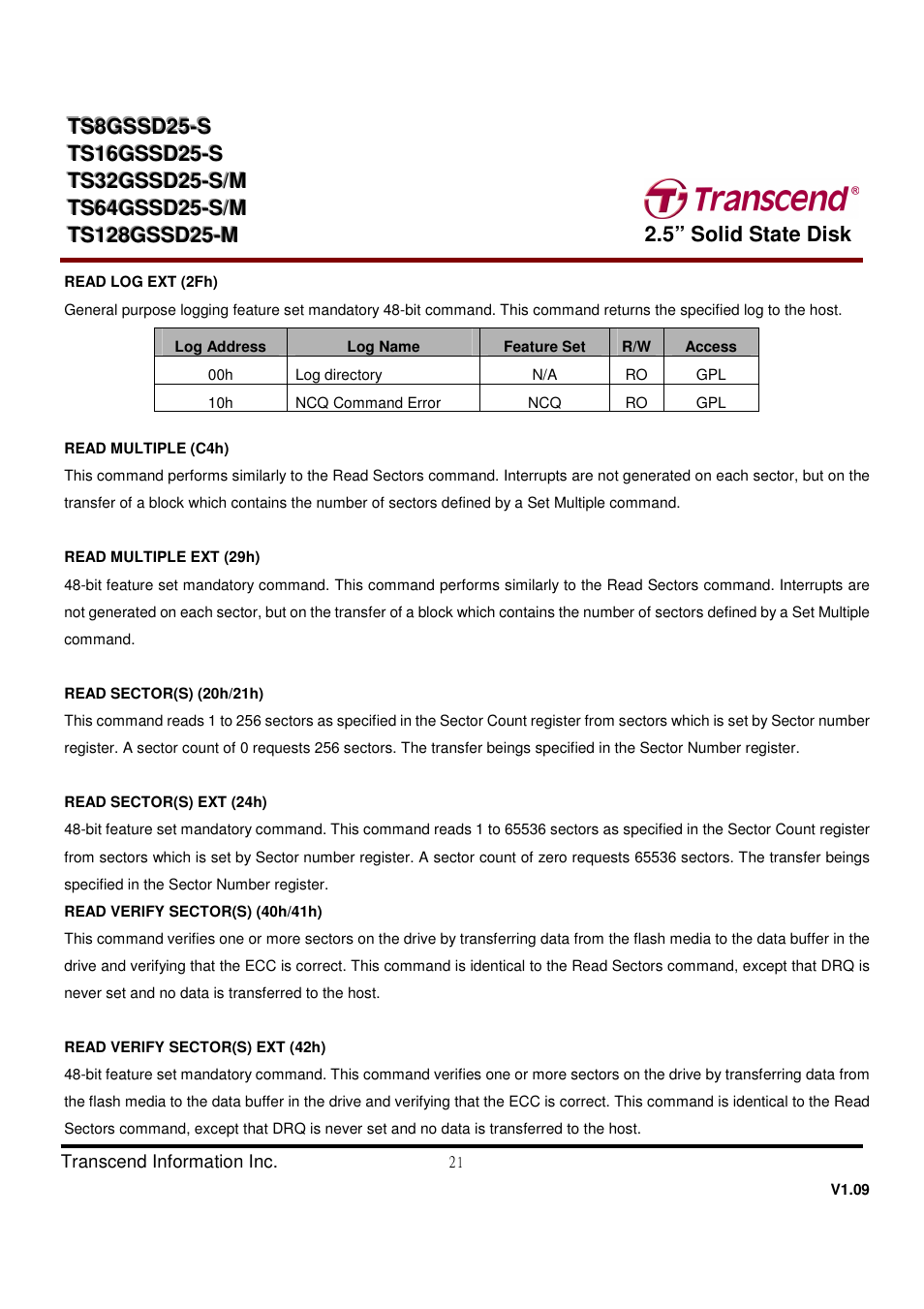 Transcend Information TS32GSSD25-M User Manual | Page 21 / 43