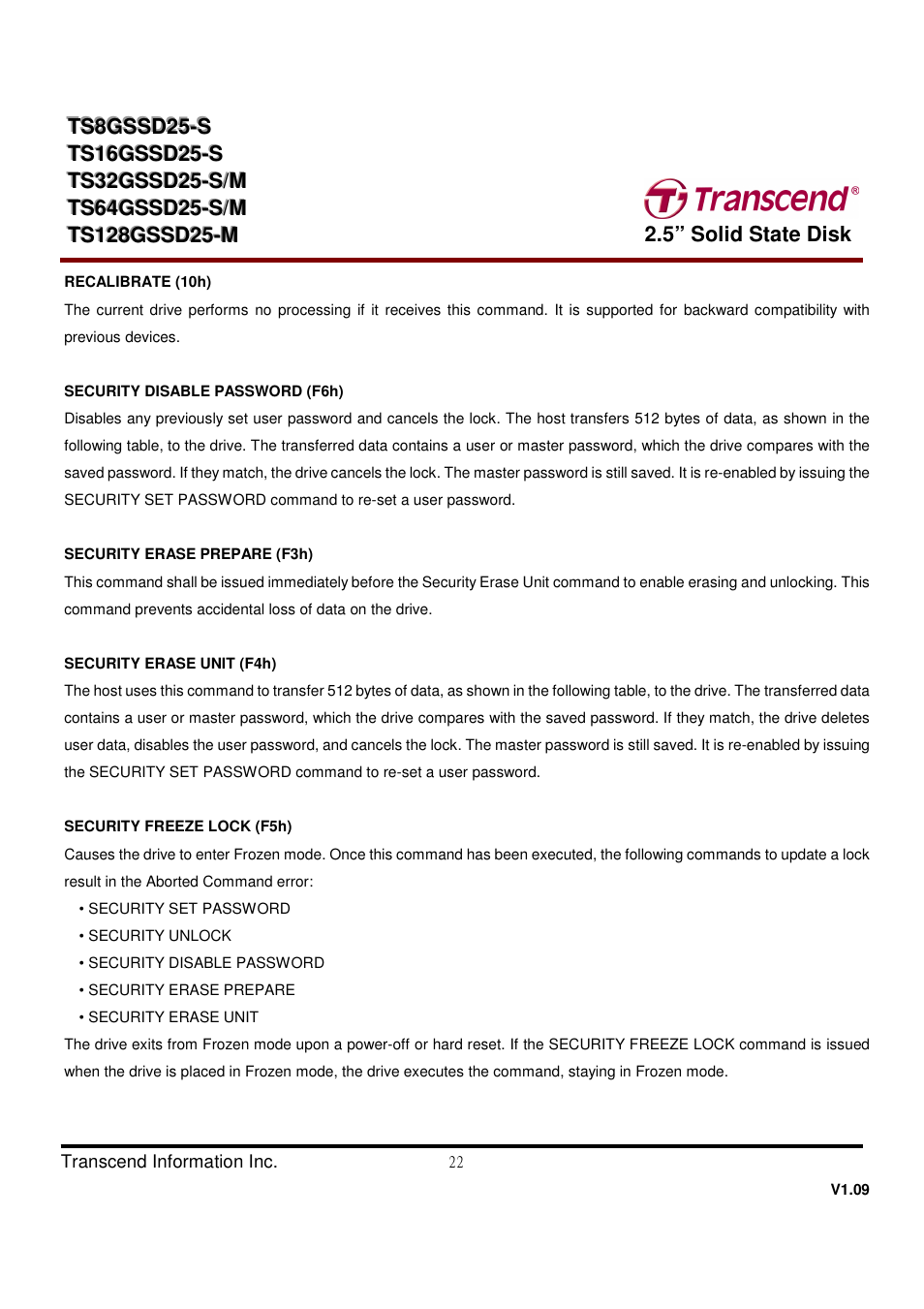 Transcend Information TS32GSSD25-M User Manual | Page 22 / 43