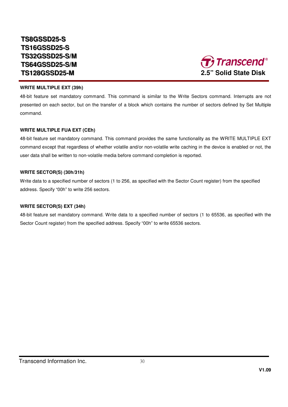 Transcend Information TS32GSSD25-M User Manual | Page 30 / 43