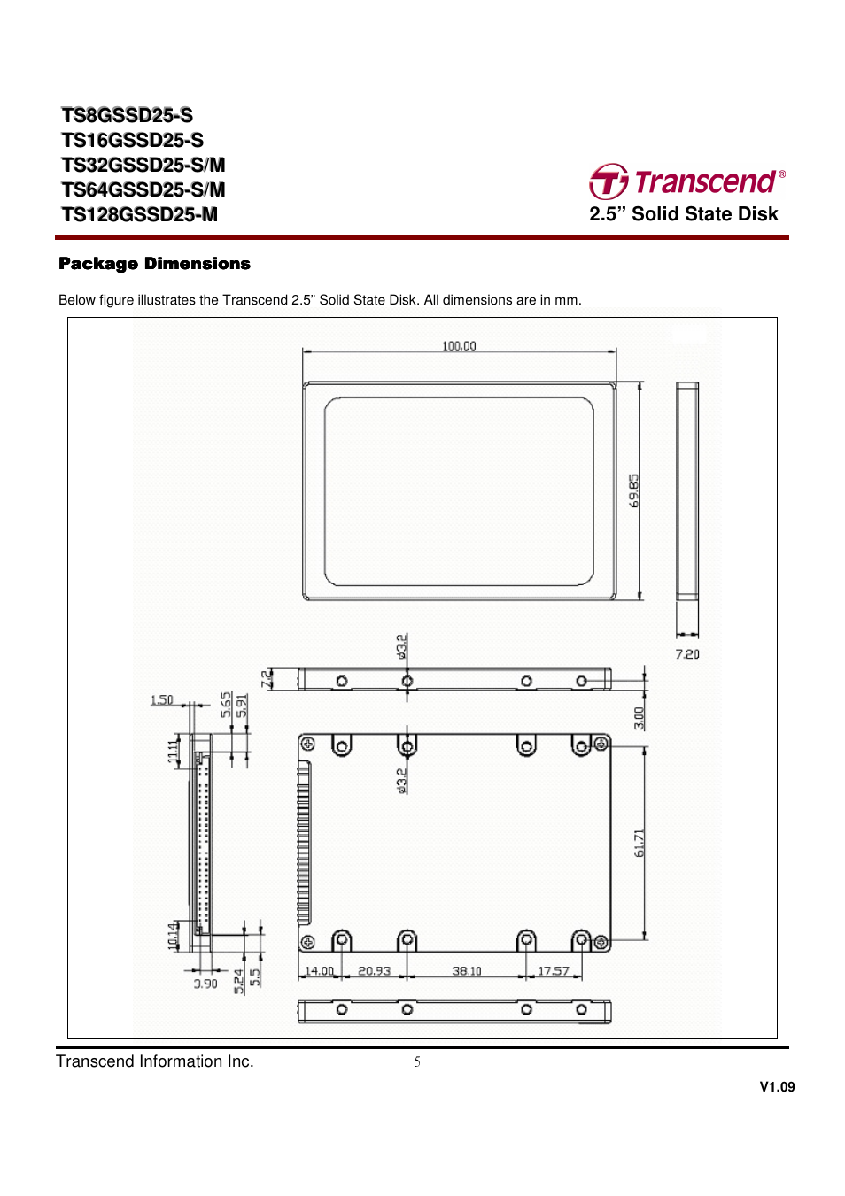 Transcend Information TS32GSSD25-M User Manual | Page 5 / 43