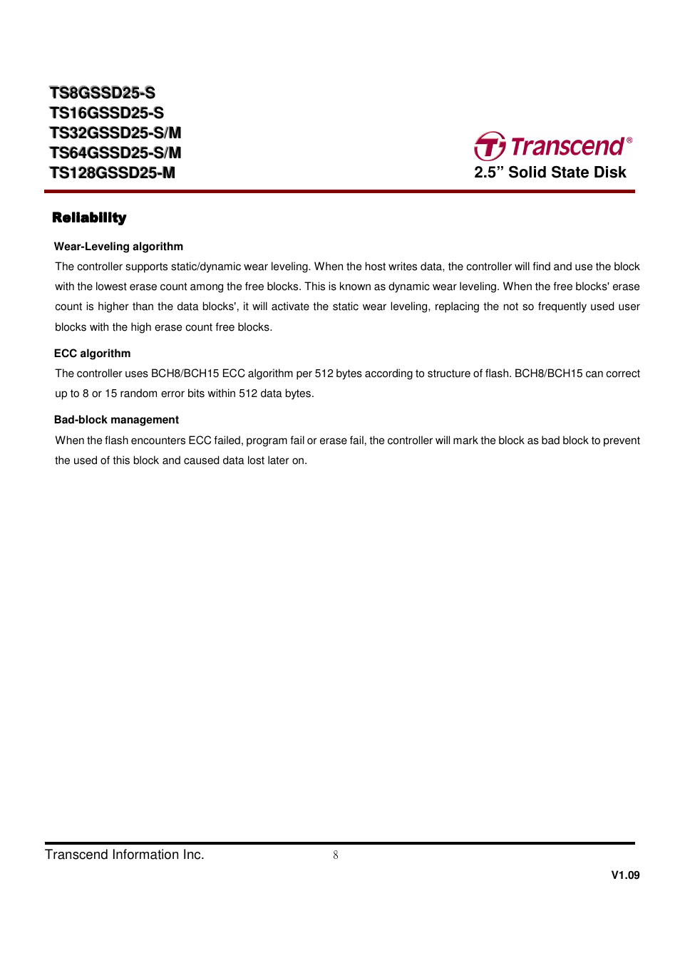 Transcend Information TS32GSSD25-M User Manual | Page 8 / 43