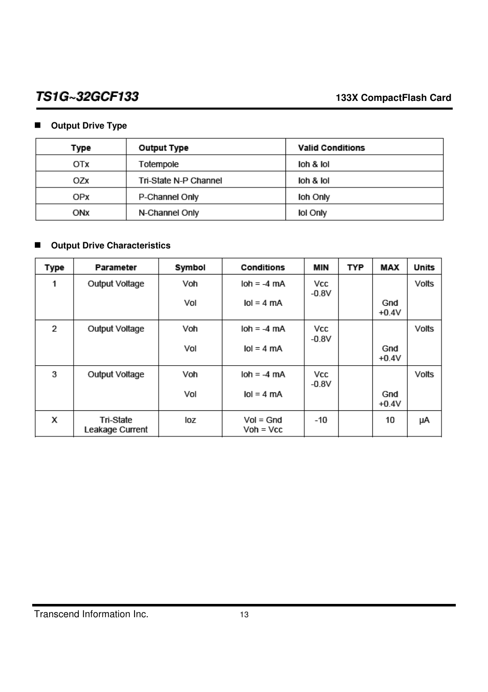 Transcend Information CompactFlash TS1G-32GCF133 User Manual | Page 13 / 79