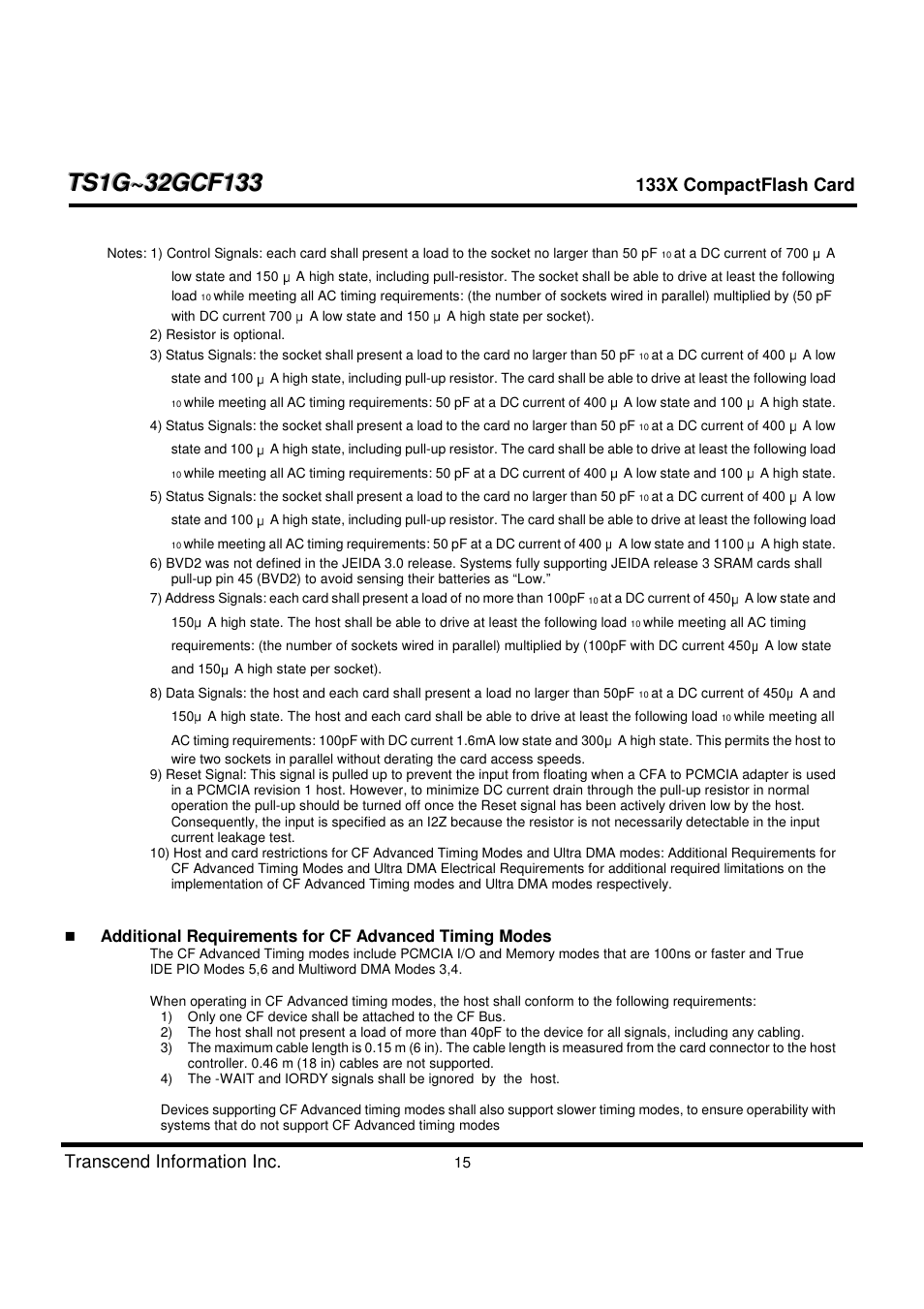 Transcend Information CompactFlash TS1G-32GCF133 User Manual | Page 15 / 79