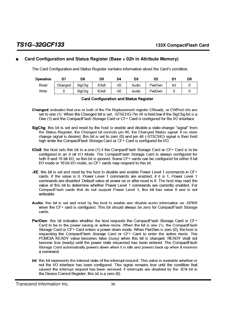 Transcend Information CompactFlash TS1G-32GCF133 User Manual | Page 36 / 79