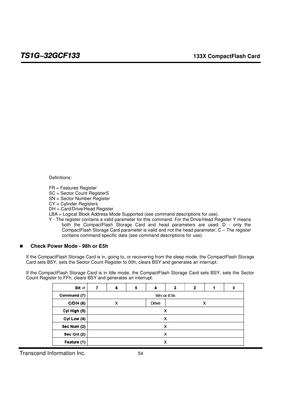 Transcend Information CompactFlash TS1G-32GCF133 User Manual | Page 54 / 79