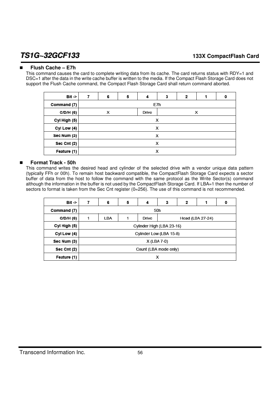 Transcend Information CompactFlash TS1G-32GCF133 User Manual | Page 56 / 79