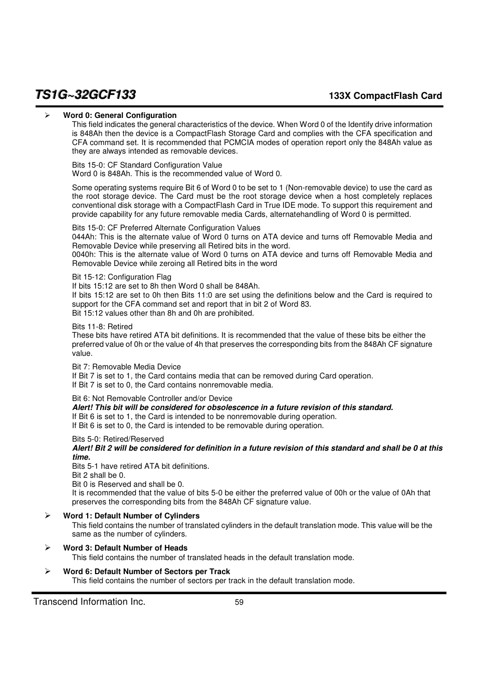 Transcend Information CompactFlash TS1G-32GCF133 User Manual | Page 59 / 79