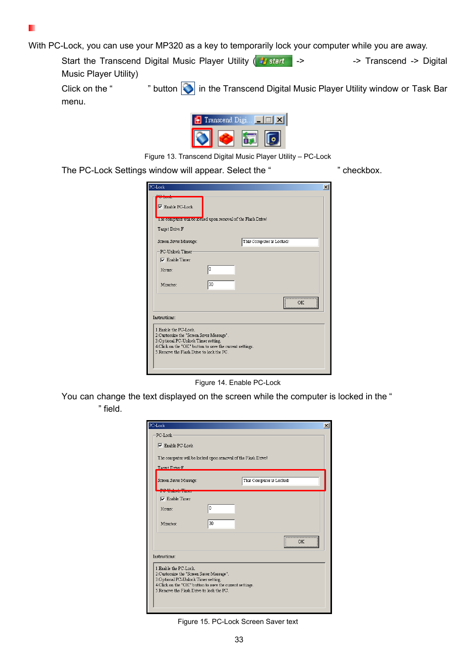 Pc-lock | Transcend Information TS4GMP320 User Manual | Page 33 / 41