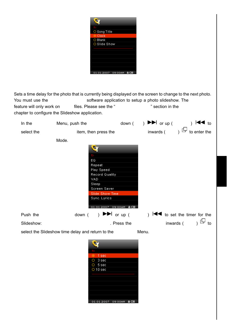Slide show time | Transcend Information TS8GMP840 User Manual | Page 41 / 73