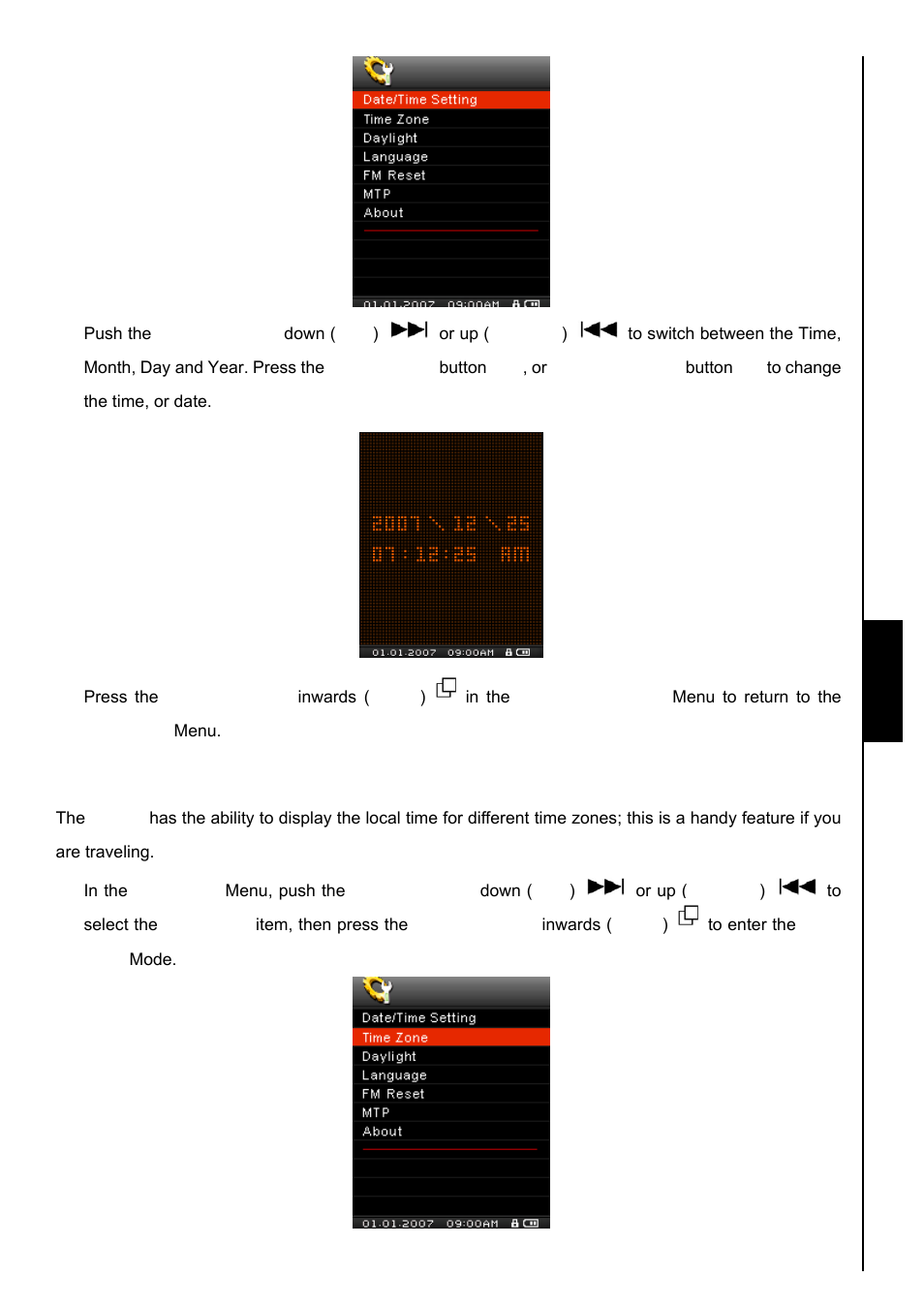 Time zone | Transcend Information TS8GMP840 User Manual | Page 43 / 73