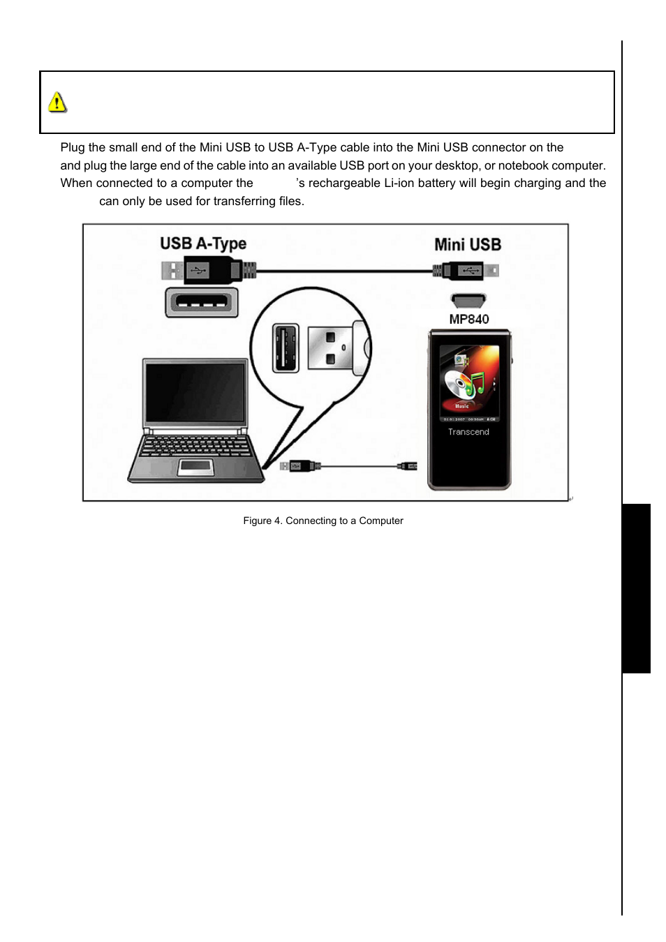 Connecting to a computer, Use with a computer | Transcend Information TS8GMP840 User Manual | Page 50 / 73