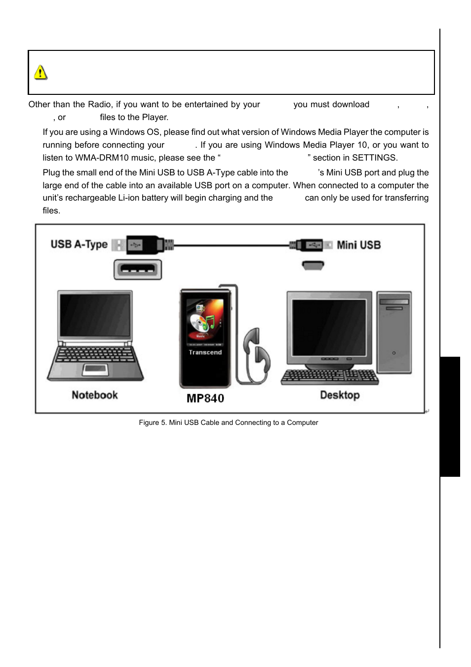 Download and upload music and other files, Use with a computer | Transcend Information TS8GMP840 User Manual | Page 51 / 73