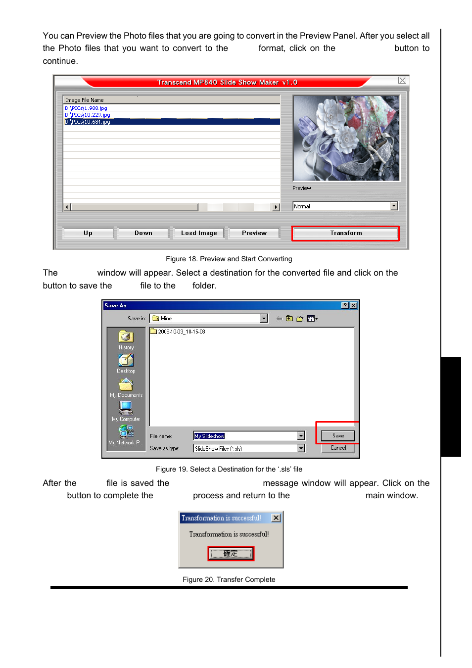 Slideshow maker | Transcend Information TS8GMP840 User Manual | Page 60 / 73