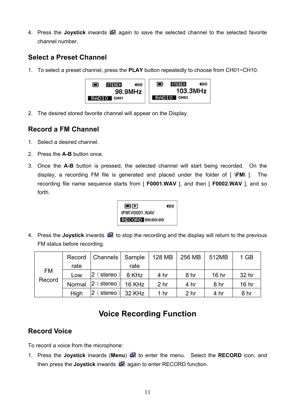 Voice recording function | Transcend Information TS1GJF User Manual | Page 14 / 30