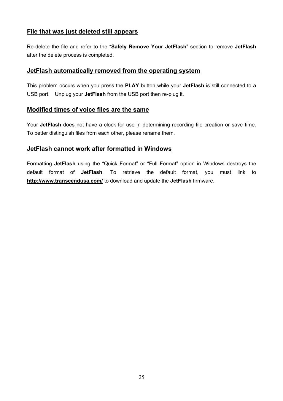 Transcend Information TS1GJF User Manual | Page 28 / 30