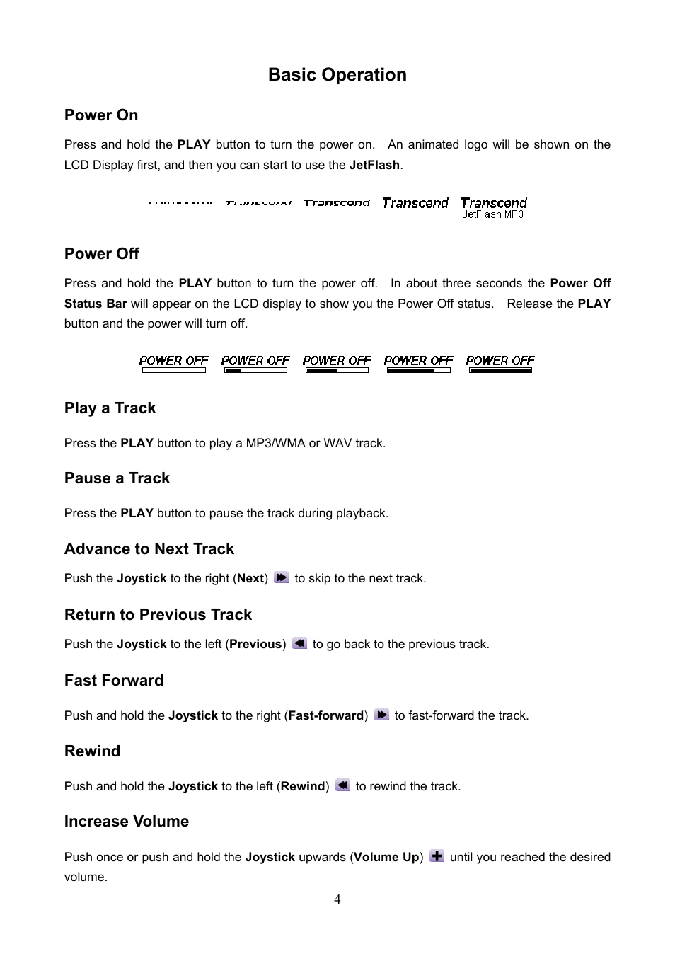 Basic operation | Transcend Information TS1GJF User Manual | Page 7 / 30