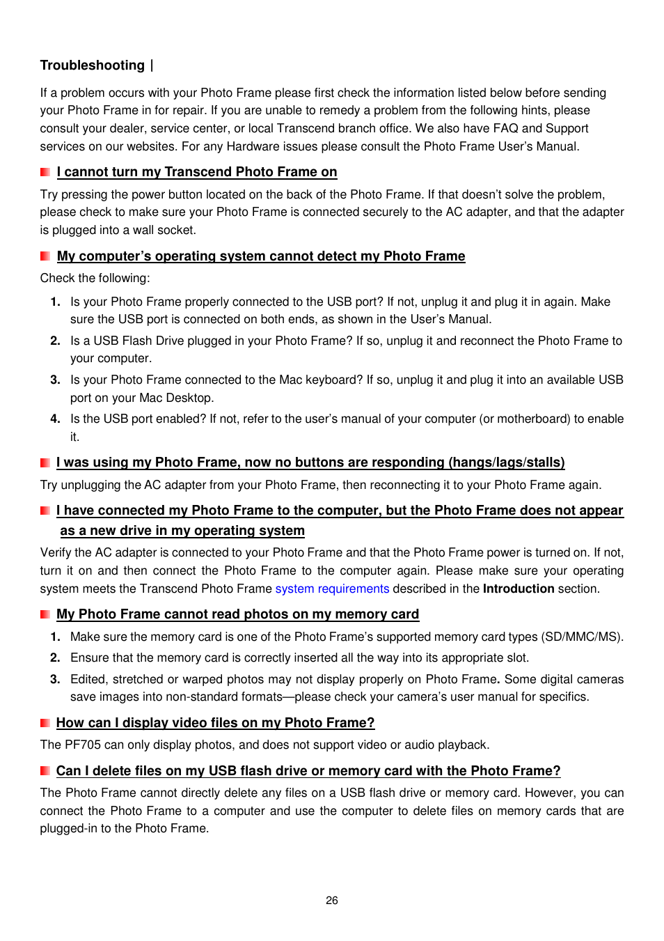 Transcend Information PF705 User Manual | Page 27 / 31