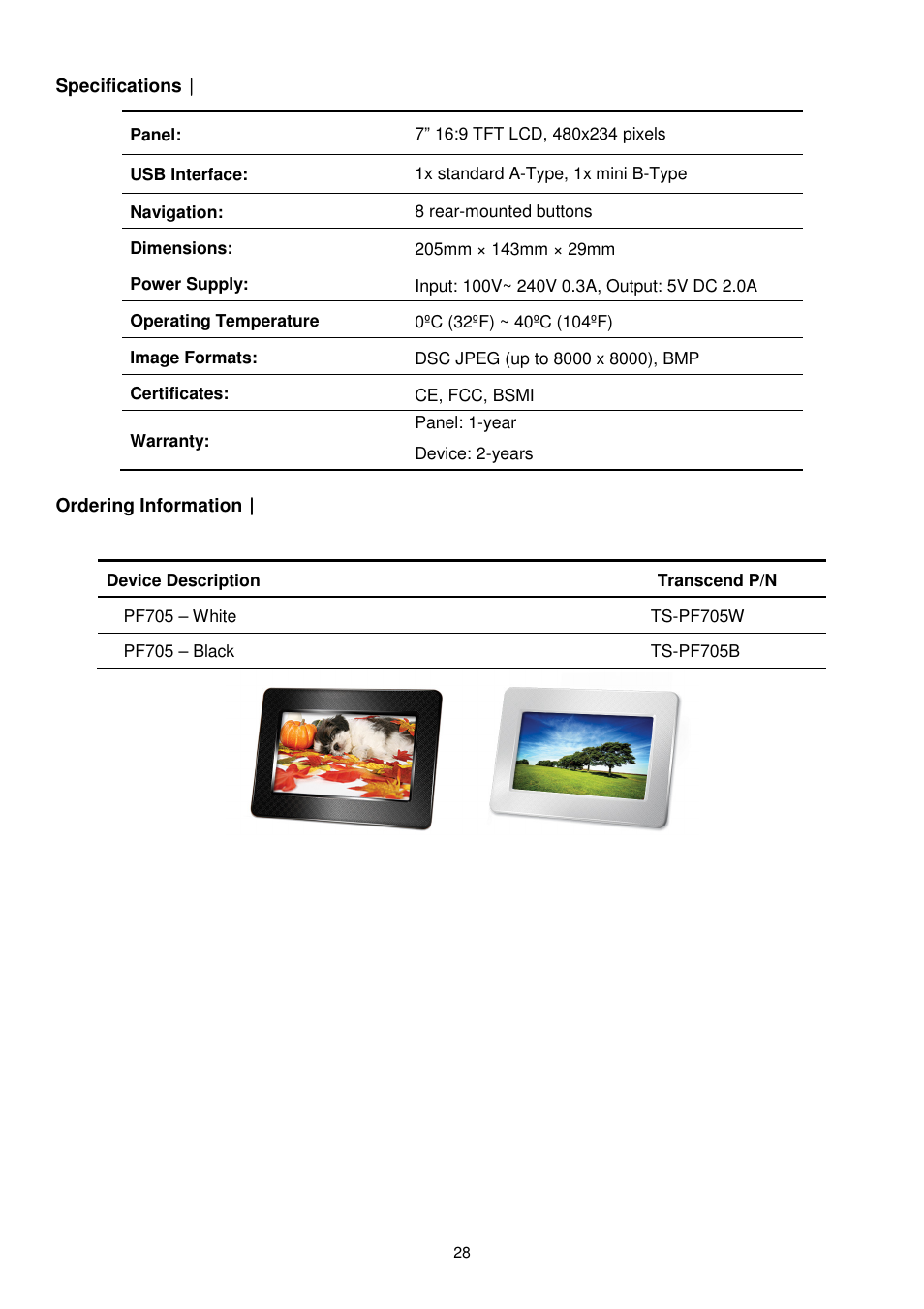 Transcend Information PF705 User Manual | Page 29 / 31