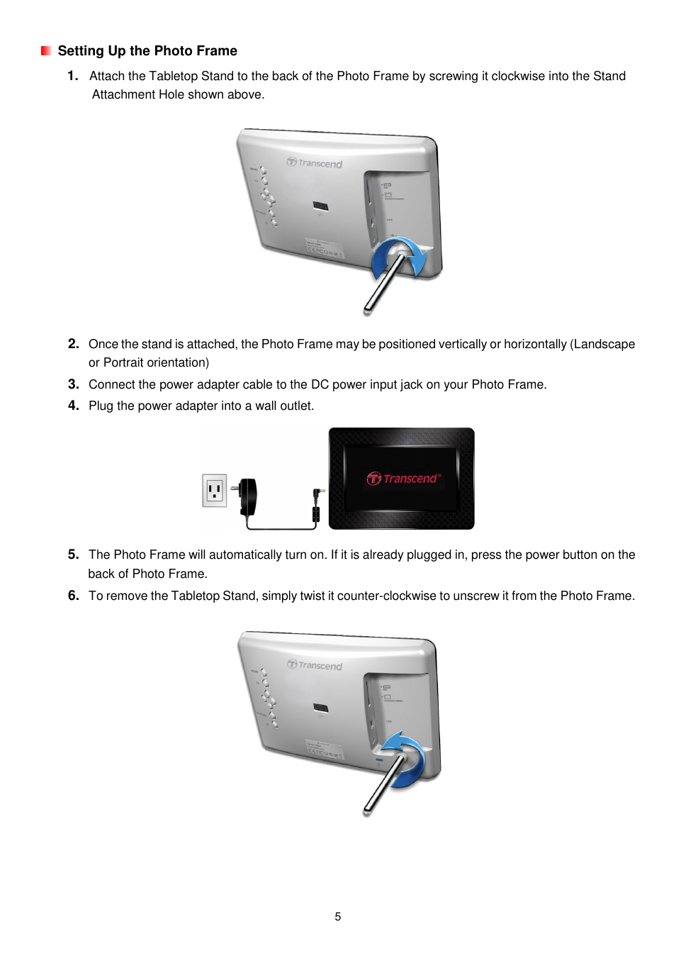 Transcend Information PF705 User Manual | Page 6 / 31