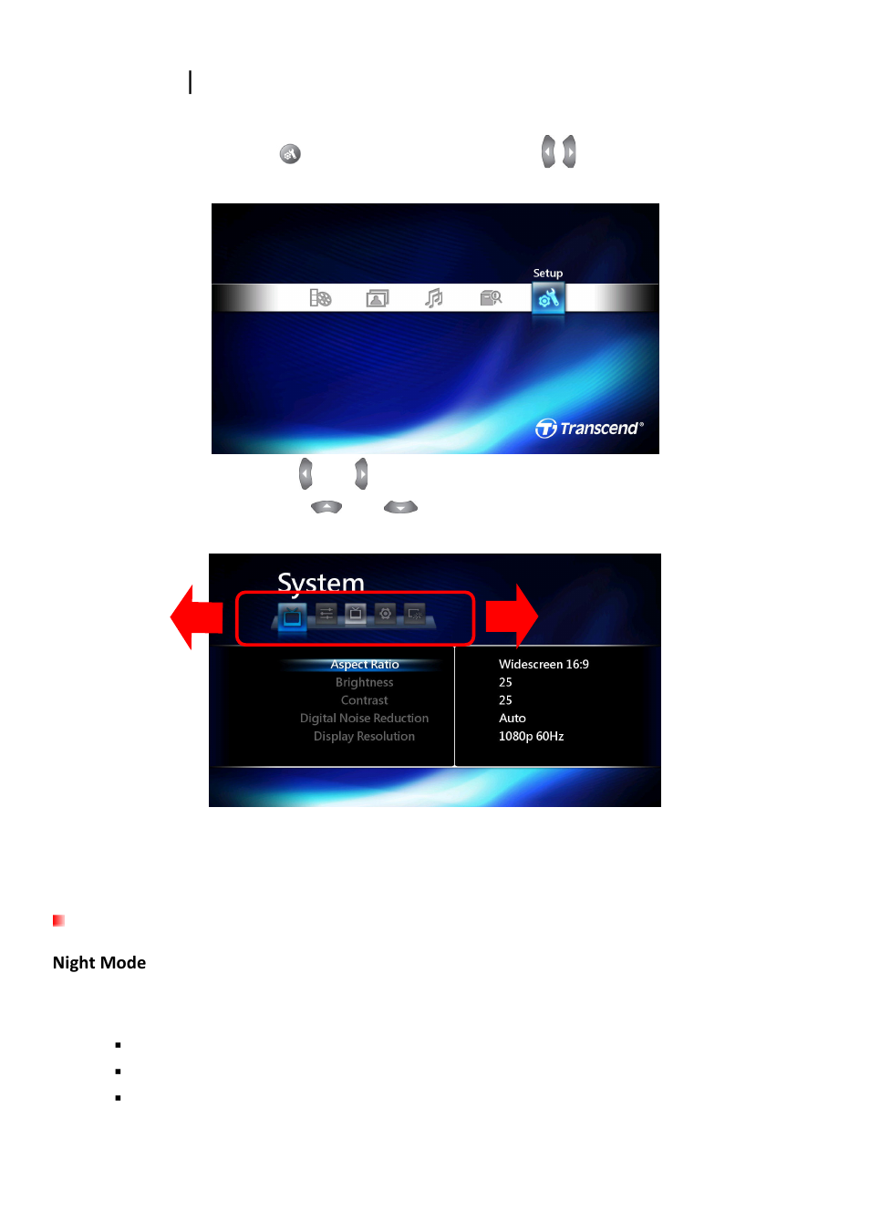 Setup menu | Transcend Information DMP10 User Manual | Page 11 / 31